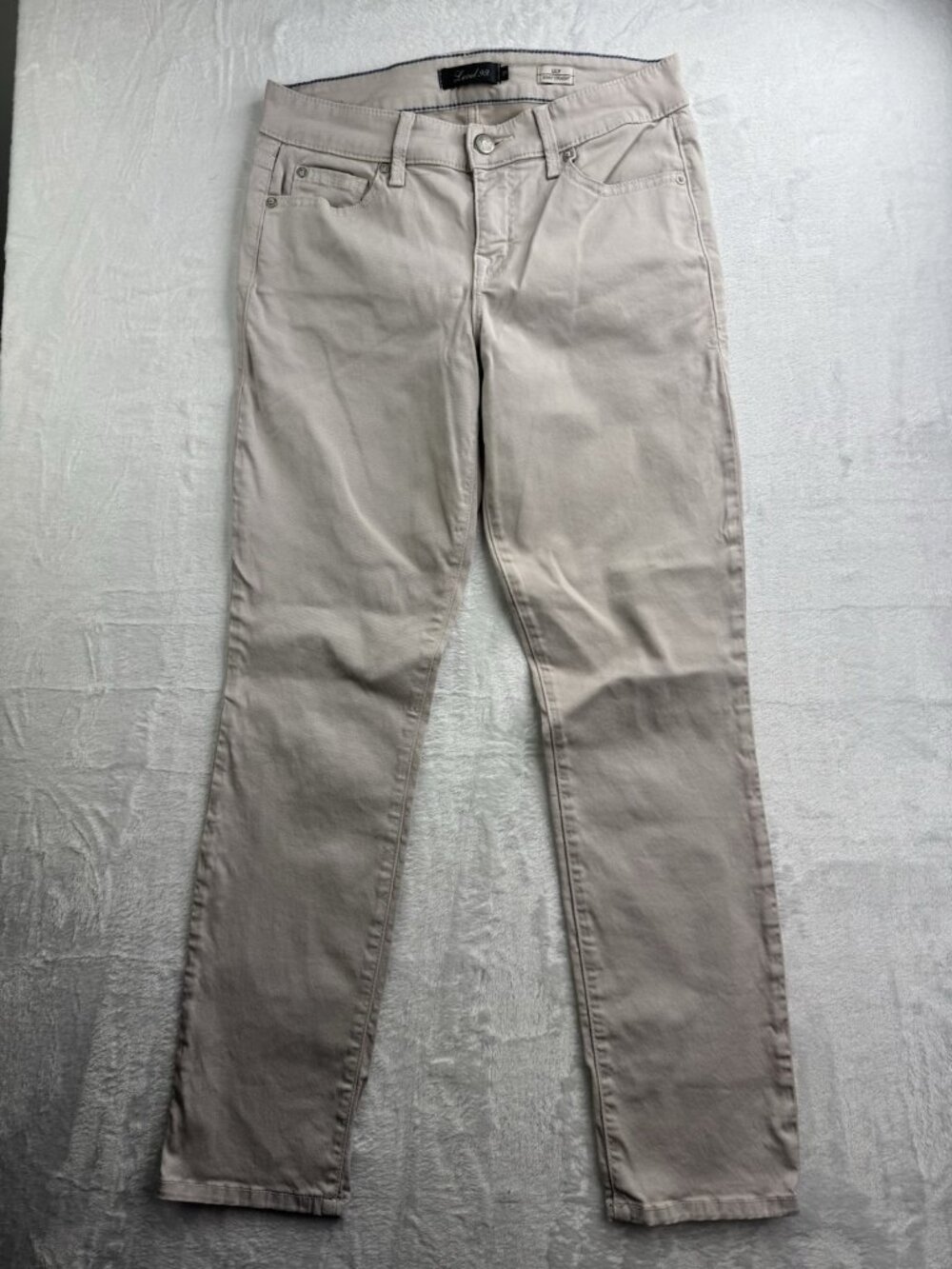 Level 99 Size 27 Womens Pants Jeans Lilly Beige Skinnt Straight Low Rise Stretch